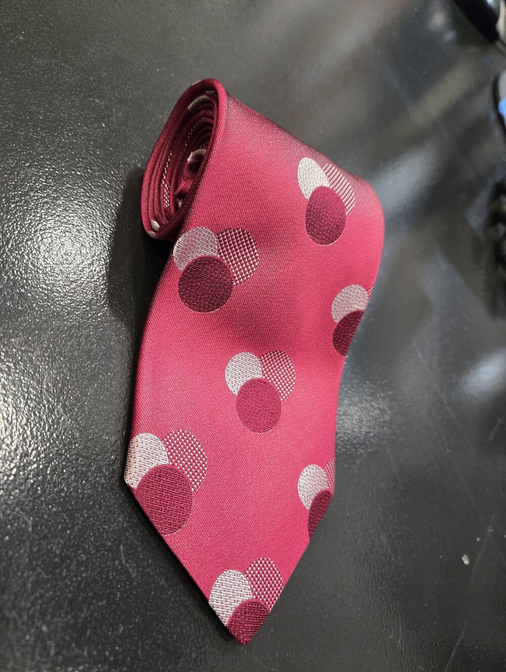 Vintage Krizia Uomo Red Polka Dot Silk Tie - Handmade In Italy